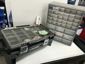 lot 329 image: Husky Parts Bin Box and Parts Bin Cabinet