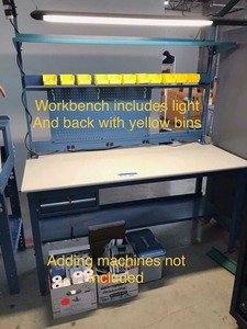 lot 345 image: Global Industrial Metal Work Station wLight72 x 30 x 88 tall