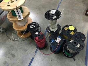 lot 366 image: Assorted Partial Spools of stranded wire, 16 to 8 gauge