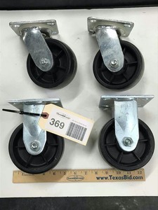 lot 369 image: (4) Casters, 5 inch, (2) swivel, (2) straight