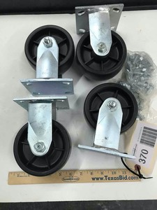 lot 370 image: (4) Casters, 5 inch (all four are fixed)