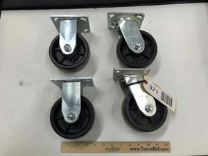 lot 371 image: (4) Casters, 5 inch, (2 swivel, 2 straight)