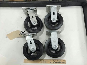 lot 372 image: (4) Casters, 6 inch, (2 swivel, 2 straight)