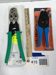 lot 415 image: Greenlee K28GL Wire Ferrule Crimper (7-10 AWG), LS-2546B Hand Crimper