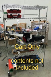 lot 420 image: Wire Storage Cart, 48 x 18 x 76 (contents not included)