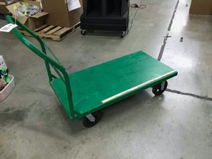 lot 421 image: Uline Green Rolling Platform Cart, 48 in X 24 in