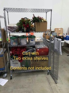 lot 423 image: Wire Storage Cart, 48 x 18 x 77 (contents not included)