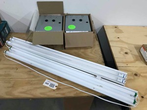 lot 460 image: (2) 4 ft Flourescent Lights, (2) Control Relay Boxes