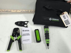 lot 469 image: Greenlee Twisted Pair  phone Line Installer Kit, DA1561 Crimper, DA1574, Surepunch