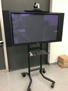 lot 486 image: Video Conferencing Unit  Samsung, Plasma, Model PPM50M5HB, Polycom HDX6000 with Stand, Remote