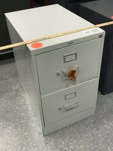 lot 490 image: Two-Drawer Metal File Cabinet, Hon (tan)
