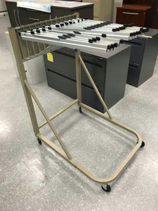 lot 493 image: Rolling Plan Rack by Safco