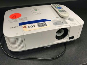 lot 501 image: NEC Model NP-P451W LCD Projector, with Remote (4500 lumen, wide screen, HDMI)