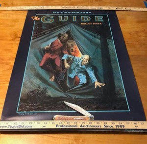 lot 1005 image: Poster Remington The Guide Bullet Knife, Remington Dupont  1991