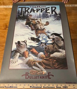 lot 1007 image: Poster Remington The Mini Trapper Bullet Knife, Remington Dupont 1990