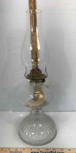 lot 12 image: Oil Lamp Glass Antique Risdon