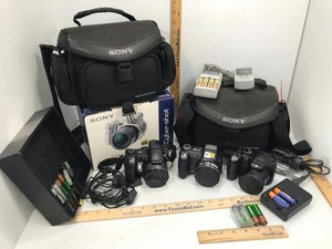 lot 39 image: (3) Digital Cameras Sony and Fujifilm