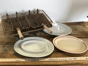 lot 62 image: Hibachi grill & Stoneware Plates