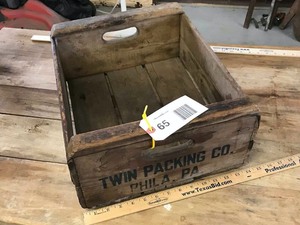 lot 65 image: Wood soda crate, twin packing