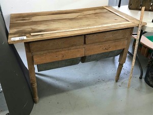 lot 71 image: Primitive Antique Possum Belly Cupboard Base, Kitchen Cabinet and Table Co.
