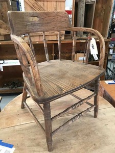 lot 83 image: Antique barrel back saloon chair