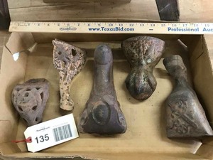 lot 135 image: (5) Asst. Cast Iron Legs