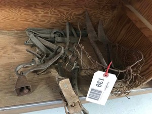 lot 139 image: Farming goat bell, sheers, muzzle