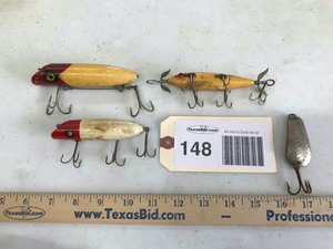 lot 148 image: (4) old fishing lures