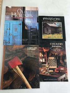 lot 158 image: (4) Books Fredericksburg Texas living with the past, country furniture and accessories, cabins and cottages, old houses