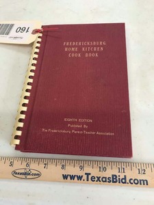 lot 160 image: Fredericksburg Home Kitchen Cook Book, eighth edition, 1962