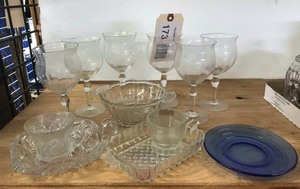 lot 173 image: Antique Wine Glasses, Nut Bowls