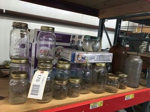 lot 175 image: Asst Canning Jars, Brown Bottle