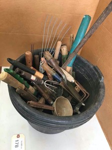 lot 178 image: Gardening Tools &  Black Tubs