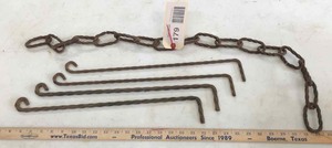 lot 179 image: Twisted Iron Chain & Extenders