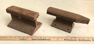 lot 204 image: Railroad Iron Anvils (2)