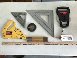 lot 207 image: Measuring Tapes, Angles, Push Shoe