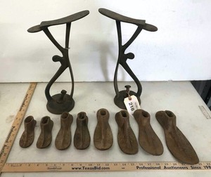 lot 218 image: Iron Shoe Lasts, 2 Stands