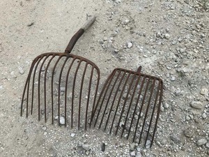 lot 303 image: (2) Hay Fork Tines