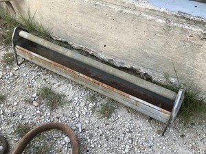 lot 311 image: Galvanized Tin Raised Chicken Feeder