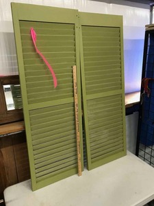 lot 489 image: Pair of Light Green Shutters