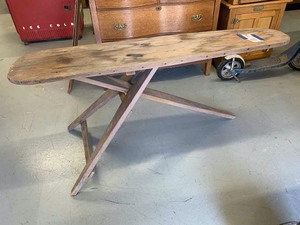lot 52 image: Antique wooden folding ironing board