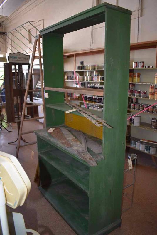 lot 19 image: Primitive Green Cabinet (cabinet only, contents not included)