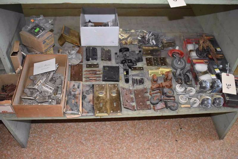 lot 36 image: Hinges, Door Hardware, Casters, Wheels, Etc.