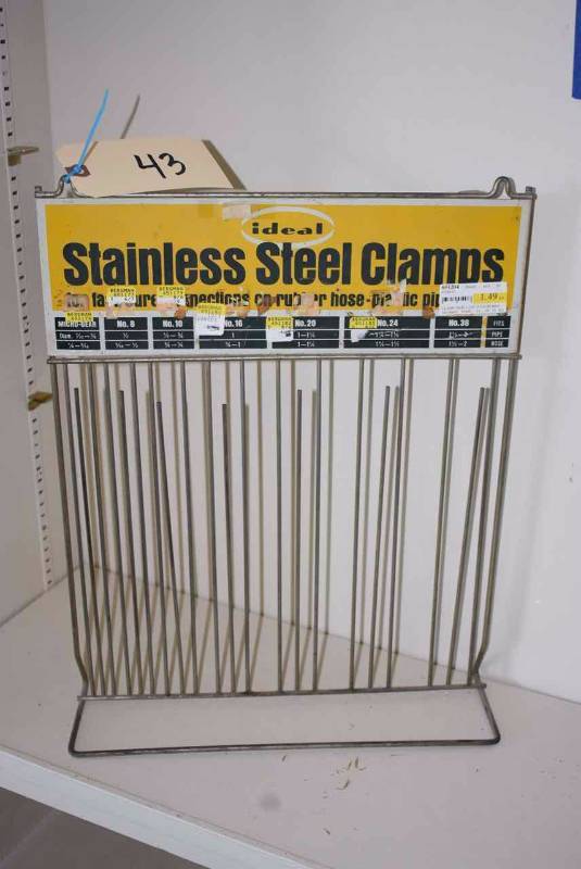 lot 43 image: Tin Sign Display Ideal Stainless Steel Clamps