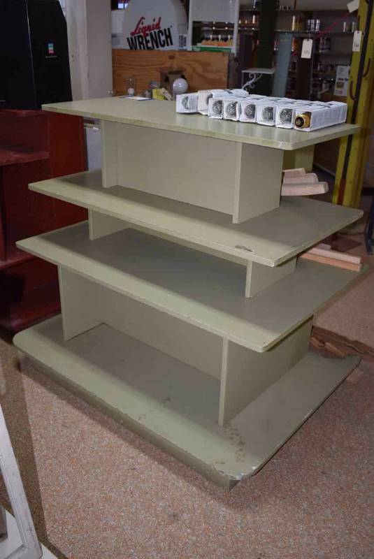 lot 46 image: Vintage Green Hardware Store Cabinet  (contents not included)