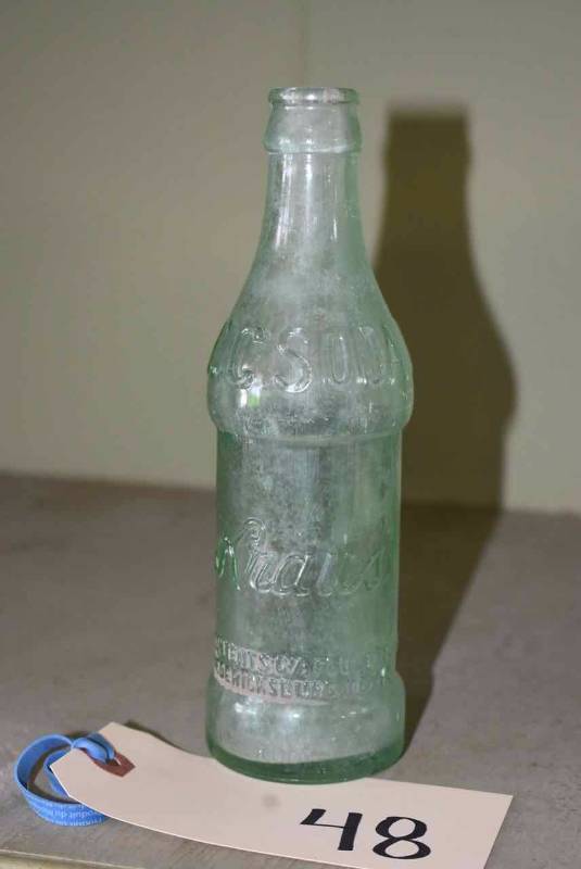 lot 48 image: Antique Bottle C.C. Soda Kraus Fredericksburg Texas, Fredericksburg Bottling Company,  Patd Nov. 5, 1923