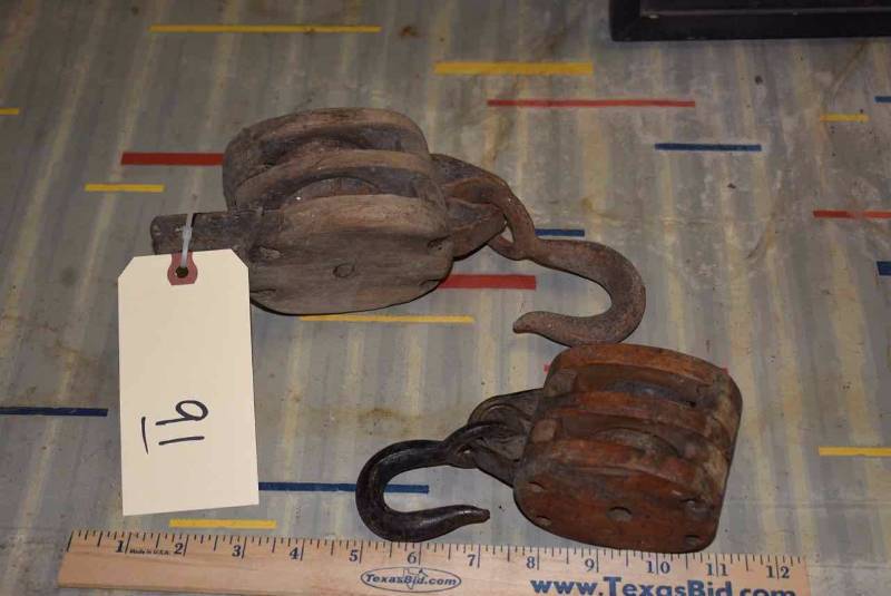 lot 91 image: (2) Double Pulleys