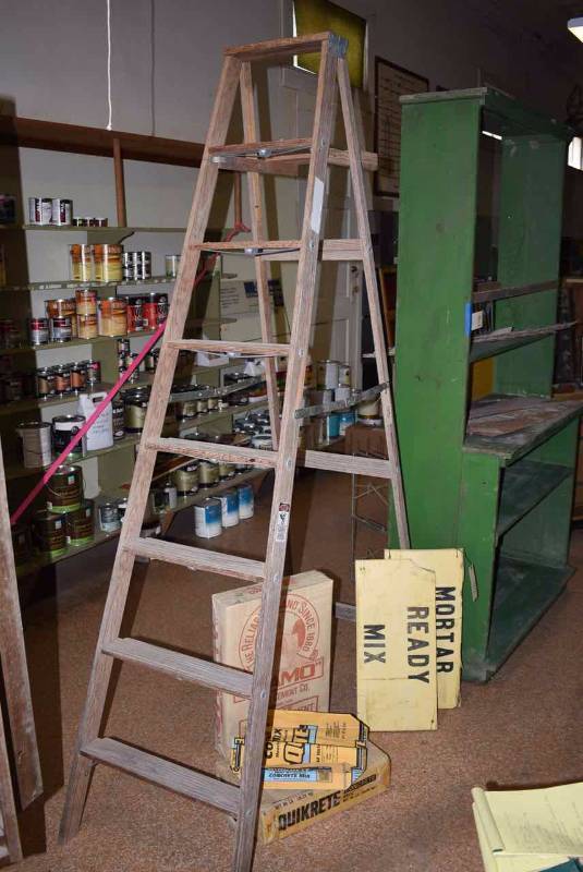 lot 95 image: Tall Wood Ladder, 8 Ft.