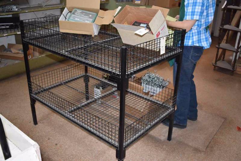 lot 117 image: Black Wire Bin Table