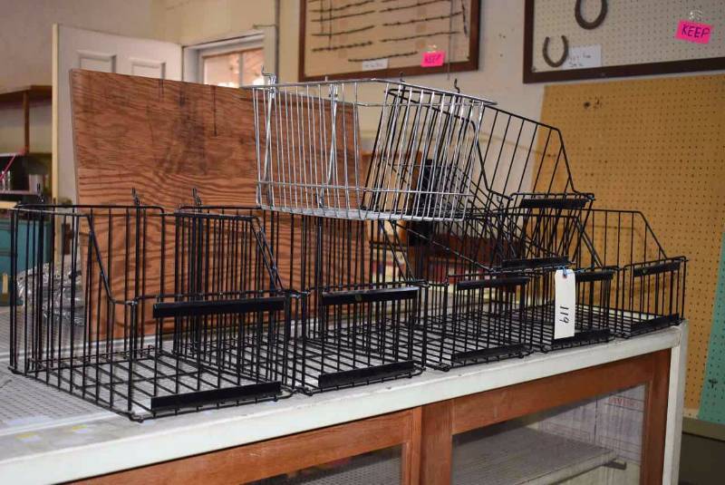 lot 119 image: (7) Wire Baskets for Peg Board